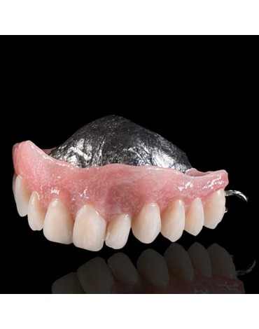 Total removable total metal acrylic base prosthesis