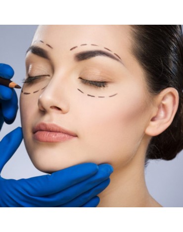 Upper and lower blepharoplasty (with general anesthesia and sedation)